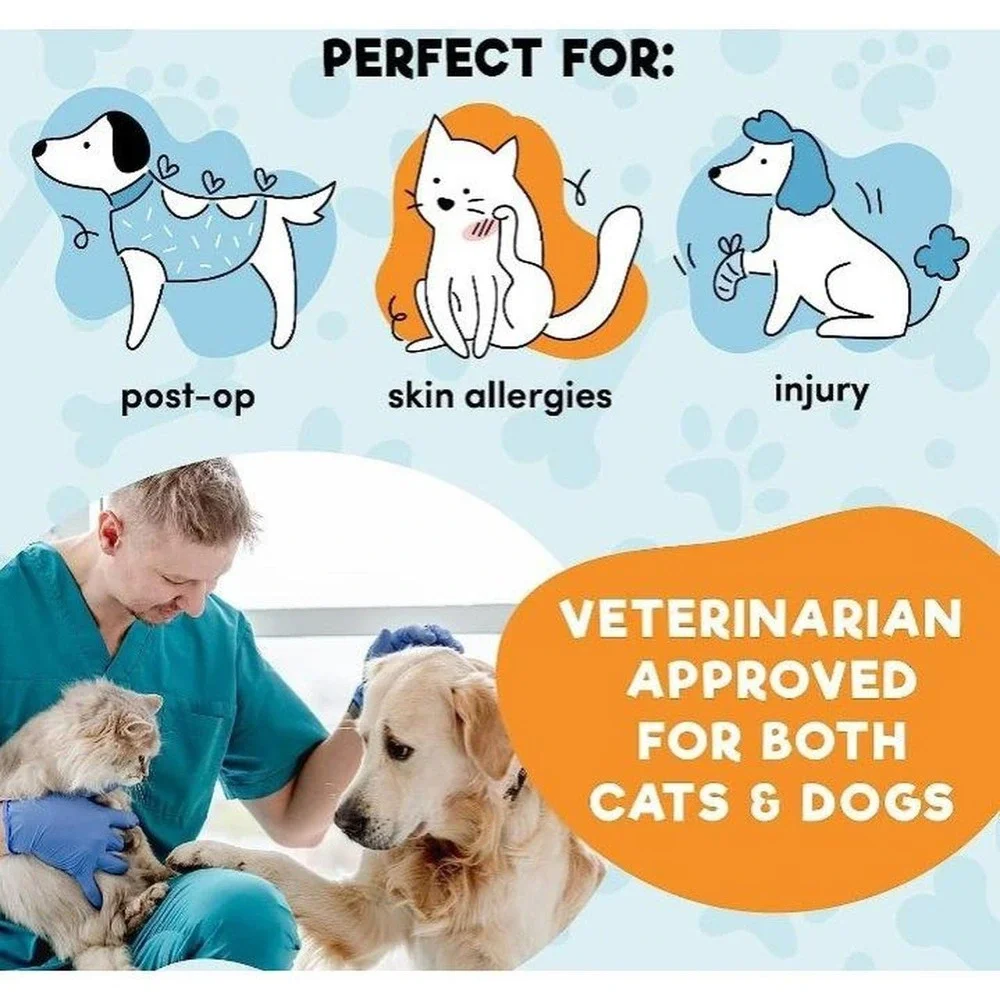 NEW Bencmate Inflatable Soft Dog Recovery Collar, M, Coneless Surgery Recovery